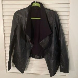 Donna Karan New York Genuine Soft Leather Open Jacket
